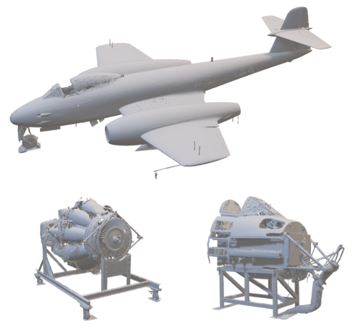 Abbildung 5: Der Hauptscan, der vom Designer zusammen mit dem Motorscan verwendet wird. Zusätzlich haben wir das Cockpit einer Meteor F.3 gescannt, als Reminiszenz an die Ursprünge dieses Projekts.